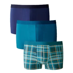 Ondergoed<Blancheporte Shorty, geruit en effen - set van 3 eendenblauw