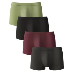 Ondergoed<Blancheporte Shorty in 100% katoen - set van 4 groen + rood + grijs