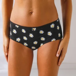 Slip En Shorty<Blancheporte Shorty in katoen bedrukt met bijpassende bijenmotieven - set van 4 zwart / geel