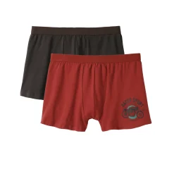 Ondergoed<Blancheporte Shorty in katoen met geplaatste print - set van 2 roestbruin