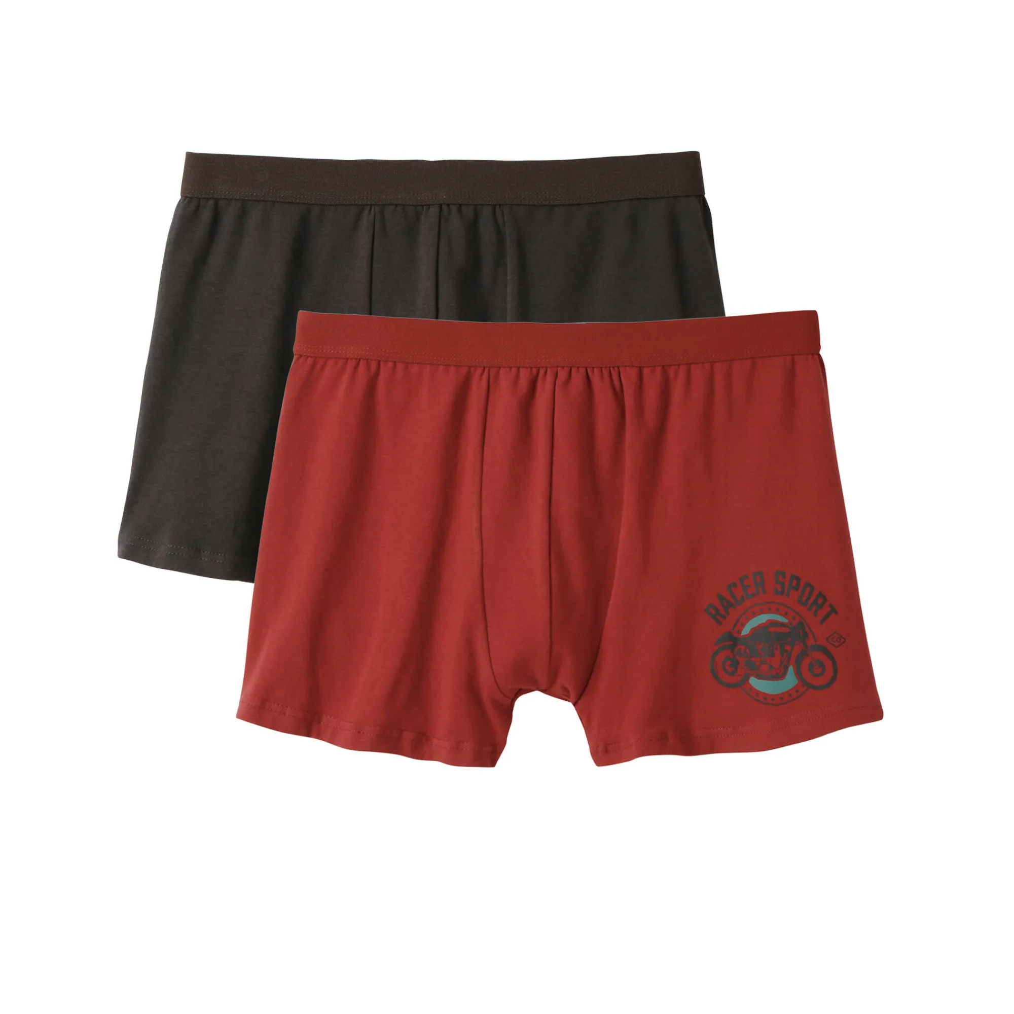 Ondergoed<Blancheporte Shorty in katoen met geplaatste print - set van 2 roestbruin