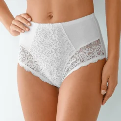 Slip En Shorty<Blancheporte Shorty in steungevende kant - set van 2 wit