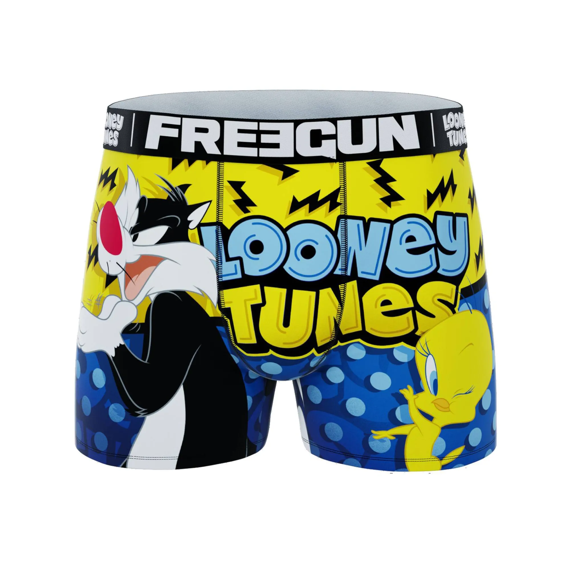 Ondergoed<Freegun Shorty in stretchjersey Looney Tunes ® - set van 2 oranje + blauw
