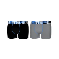 Ondergoed<Freegun Shorty in stretchkatoen ® - set van 2 zwart + grijs