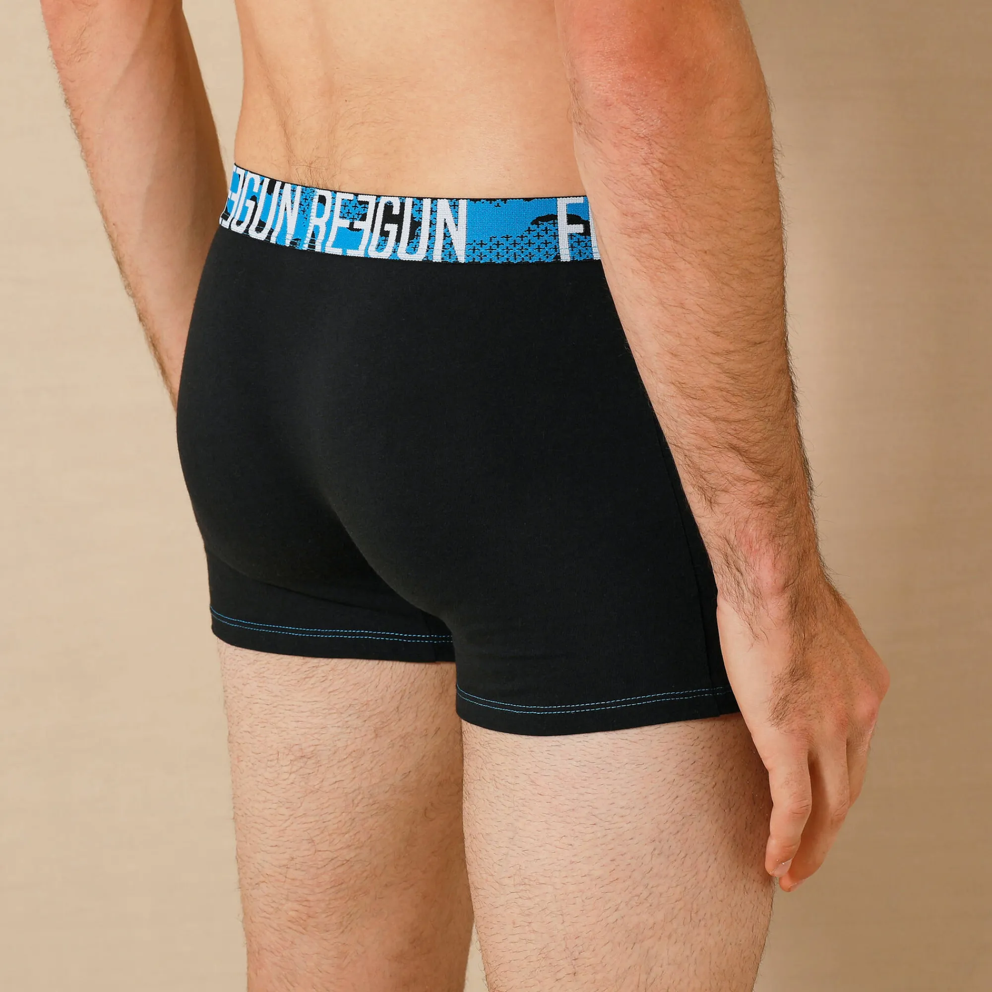 Ondergoed<Freegun Shorty in stretchkatoen ® - set van 2 zwart + grijs