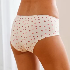 Slip En Shorty<Blancheporte Shorty in stretchkatoen met hartjesprint - set van 4 rood