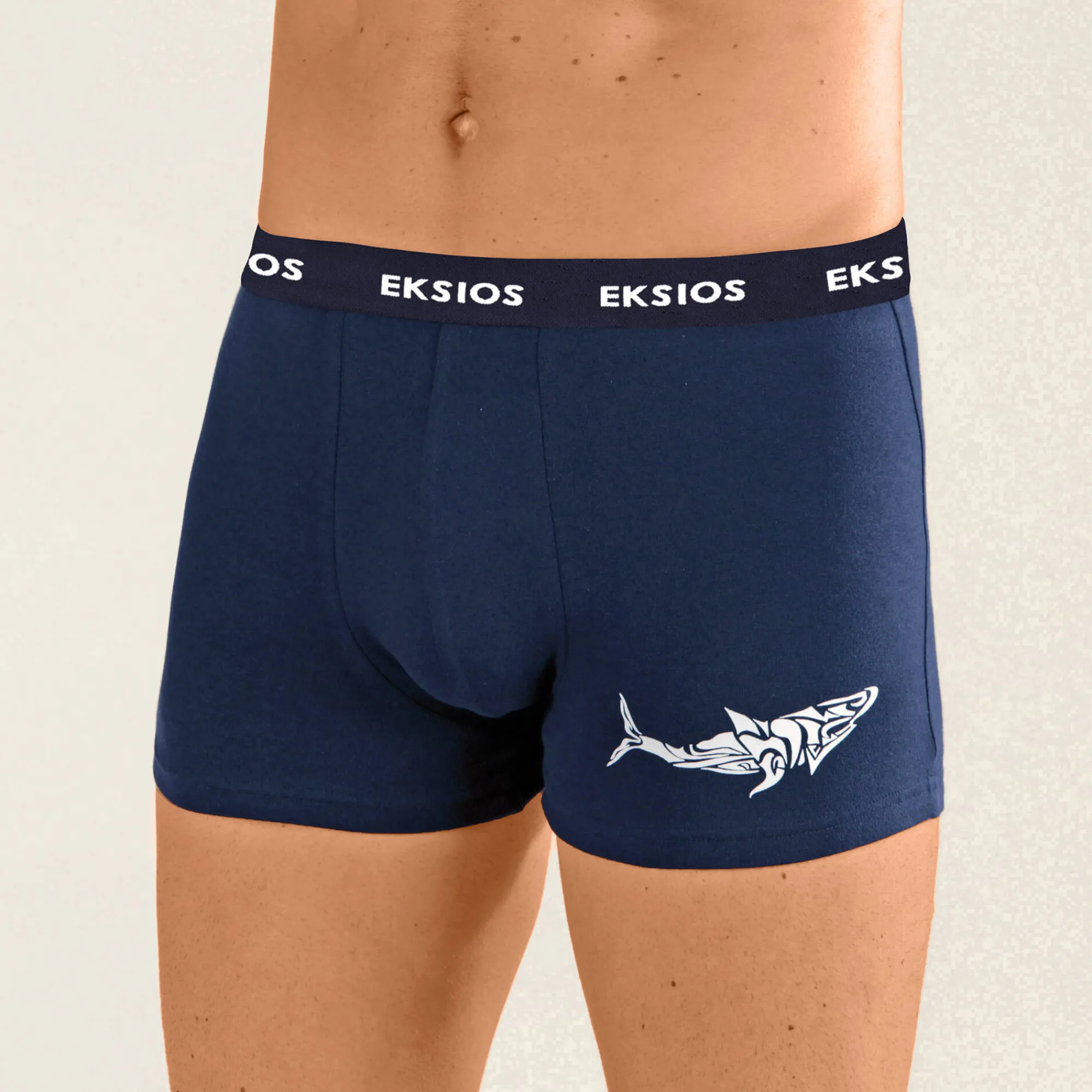 Ondergoed<Blancheporte Shorty met fantasieprint - set van 4 marine + bordeaux + grijs