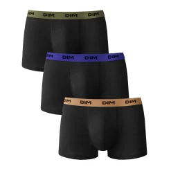 Ondergoed<Dim Shorty Mix and Colors - set van 3 zwart + blauw + oranje