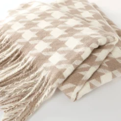 Accessoires En Juwelen<Blancheporte Sjaal in ultrazachte pied-de-coq ecru / beige