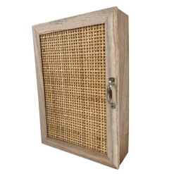 Decoratieartikel<Blancheporte Sleutelkastje in rotan en hout naturel