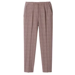 Broek<Blancheporte Slimbroek met ruitenprint, kleine lengtes chocolade