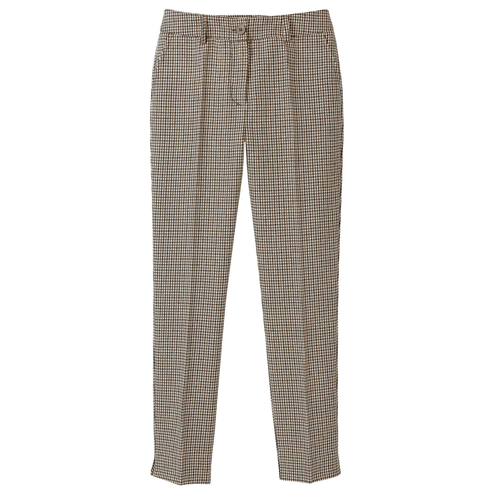 Broek<Blancheporte 77/8-slimbroek, pied-de-poule print beige / chocolade