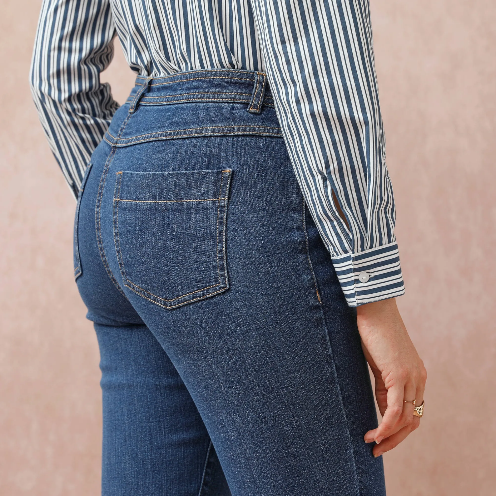 Jeans|Broek<Blancheporte Slimjeans met hoge taille, ingekort model stone