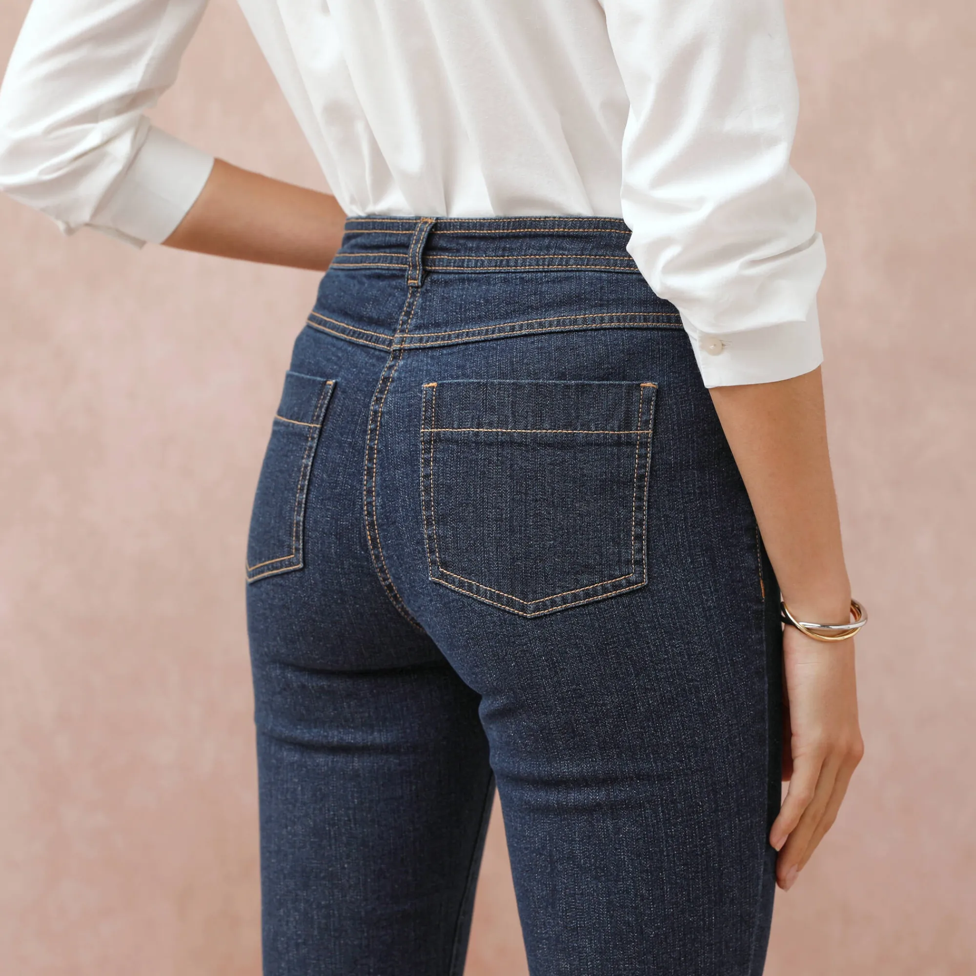 Jeans|Broek<Blancheporte Slimjeans met hoge taille, ingekort model raw