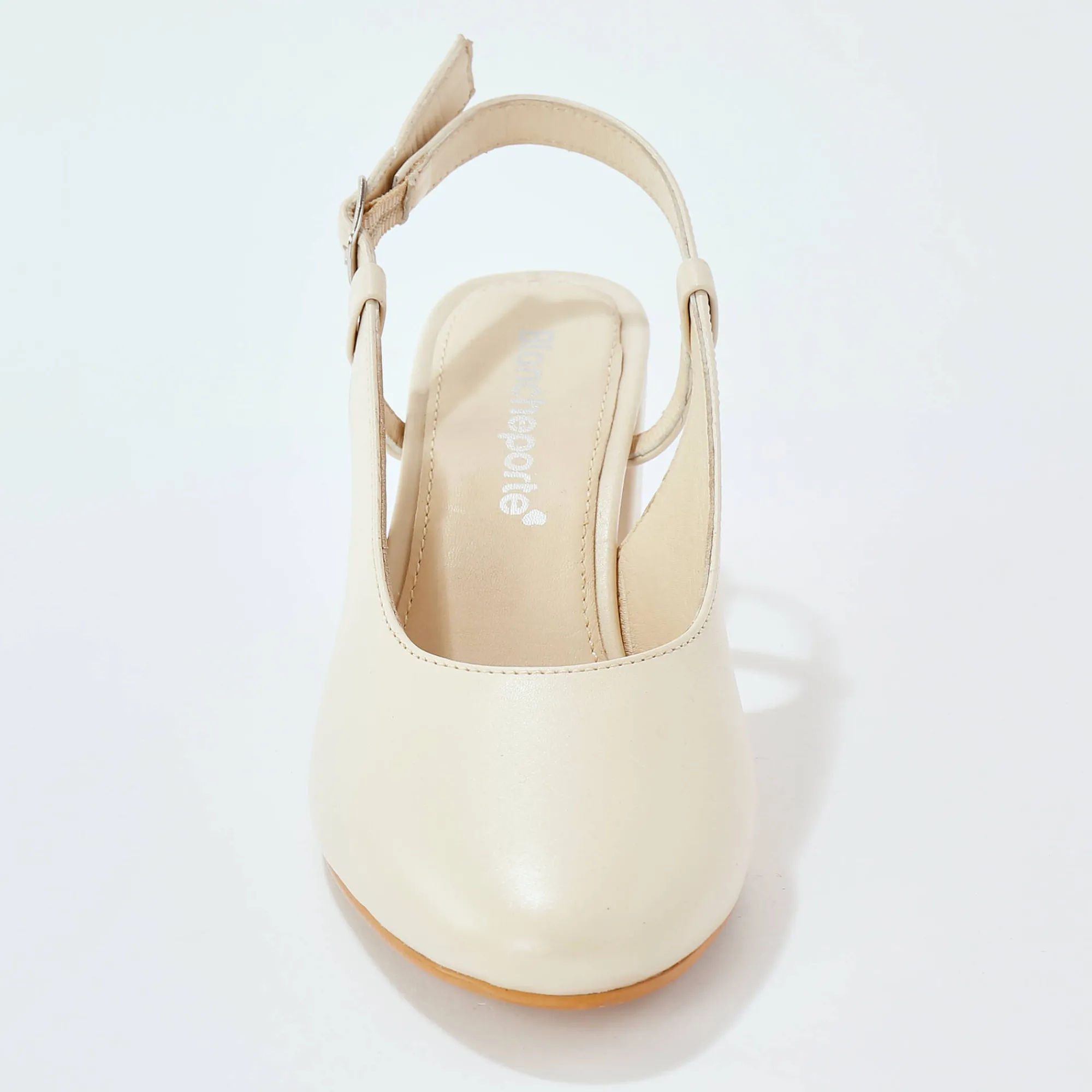 Pumps|Schoenen<Blancheporte Slingback pumps in leer, LWG-gecertificeerd crème