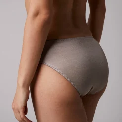 Slip En Shorty<Confidence Lingerie Slip in glanstricot en kant Salford - set van 2 chocolade + taupe