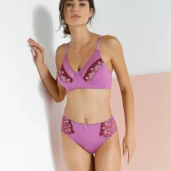 Slip En Shorty<Confidence Lingerie Slip in microvezel en geborduurde tule Caminata violine