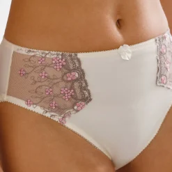 Slip En Shorty<Confidence Lingerie Slip in microvezel en geborduurde tule Caminata ivoorkleur