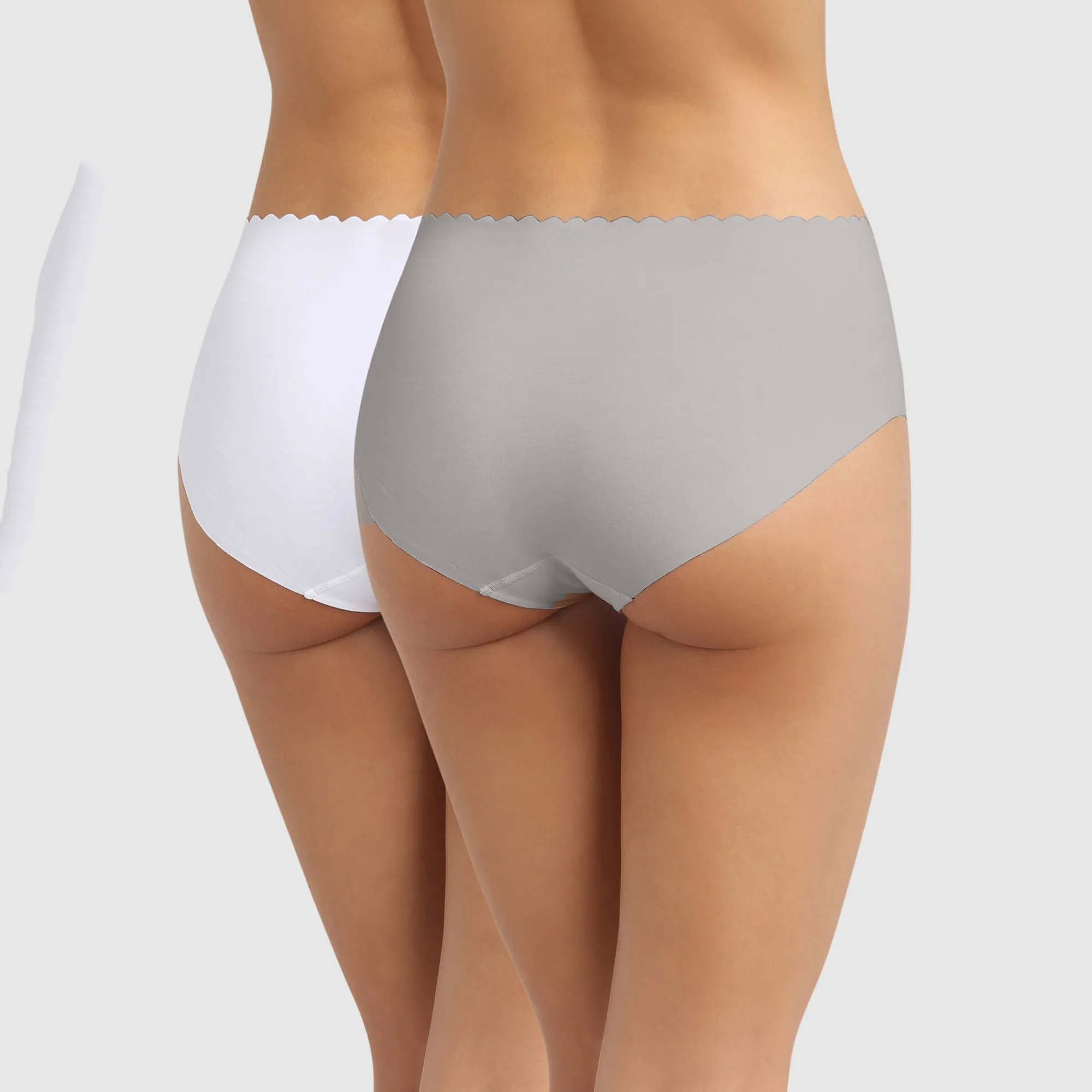 Slip En Shorty<Dim Slip in stretchkatoen Body Touch - set van wit + grijs