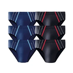 Ondergoed<Blancheporte Slip met comforttaille - set van 6 marine / zwart