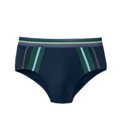 Ondergoed<Blancheporte Slip met hoge taille en contrasterende strepen - set van 6 antraciet + marine