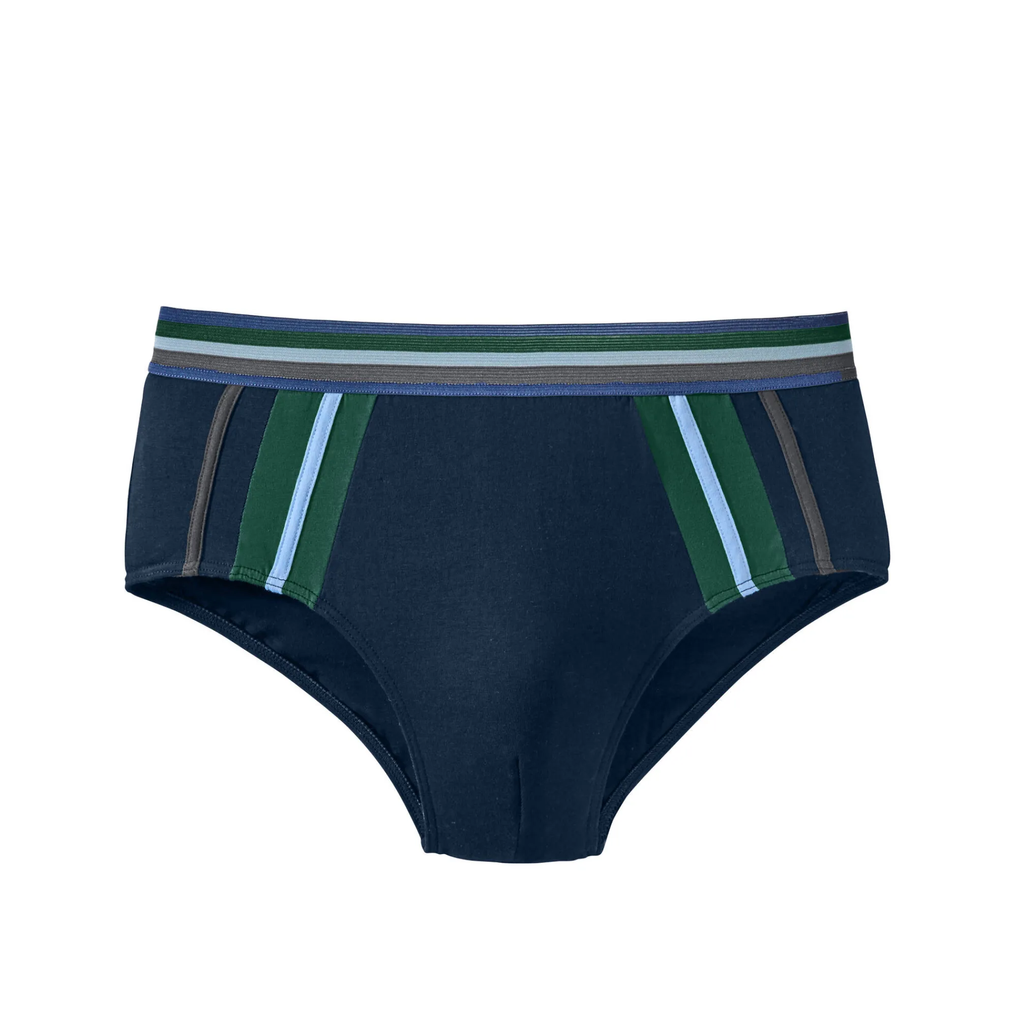 Ondergoed<Blancheporte Slip met hoge taille en contrasterende strepen - set van 6 antraciet + marine