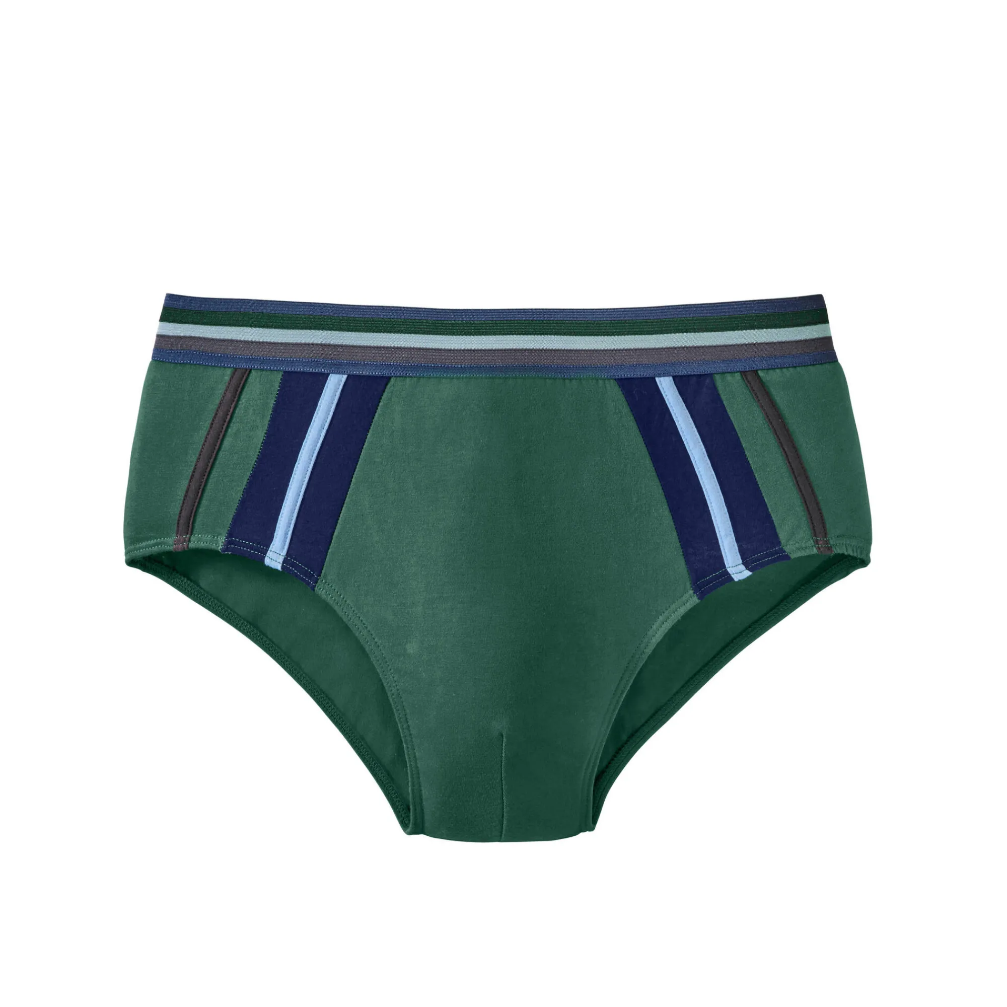 Ondergoed<Blancheporte Slip met hoge taille en contrasterende strepen - set van 6 antraciet + marine