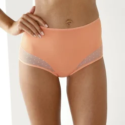 Slip En Shorty<Blancheporte Slip met hoge taille in microvezel - Set van 2 abrikoos
