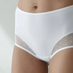 Slip En Shorty<Blancheporte Slip met hoge taille in microvezel - Set van 2 wit