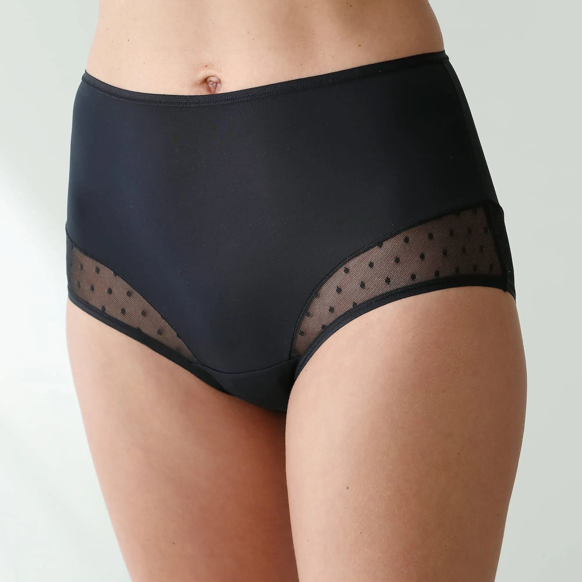 Slip En Shorty<Blancheporte Slip met hoge taille in microvezel - Set van 2 zwart