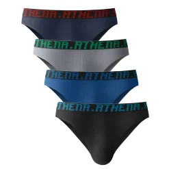 Ondergoed<Athena Slip My Petit Prix ®- set van 4 zwart + marine + blauw