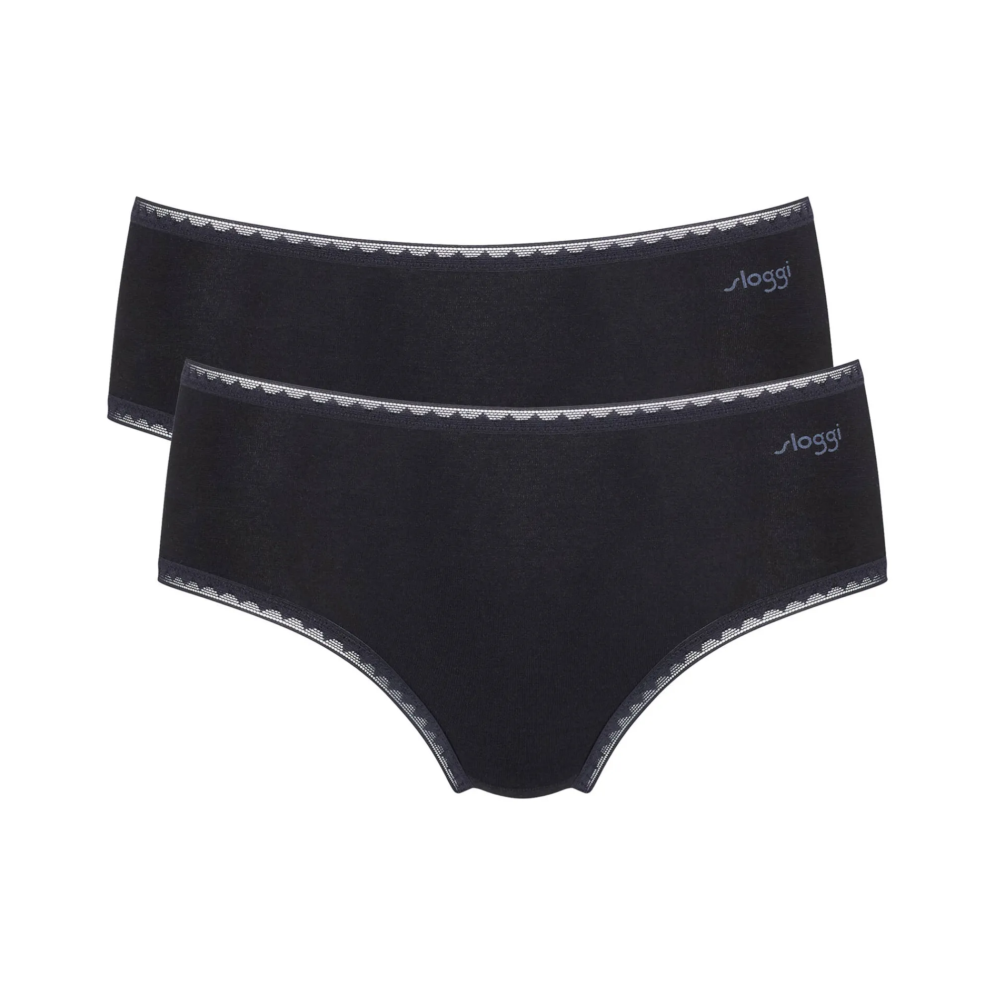 Slip En Shorty<Sloggi Slipje in midimodel GO, biologisch katoen - set van 2 zwart