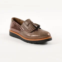 Feestelijke Schoenen|Derby's En Mocassins<Blancheporte Slip-ons met sleehak, franjes en kwastjes bruin
