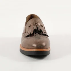 Feestelijke Schoenen|Derby's En Mocassins<Blancheporte Slip-ons met sleehak, franjes en kwastjes bruin