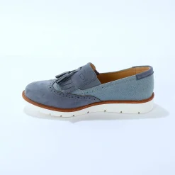 Derby's En Mocassins|Schoenen<Blancheporte Slippers met franjes blauw