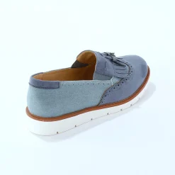 Derby's En Mocassins|Schoenen<Blancheporte Slippers met franjes blauw