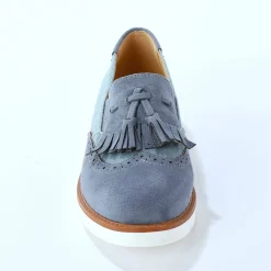 Derby's En Mocassins|Schoenen<Blancheporte Slippers met franjes blauw