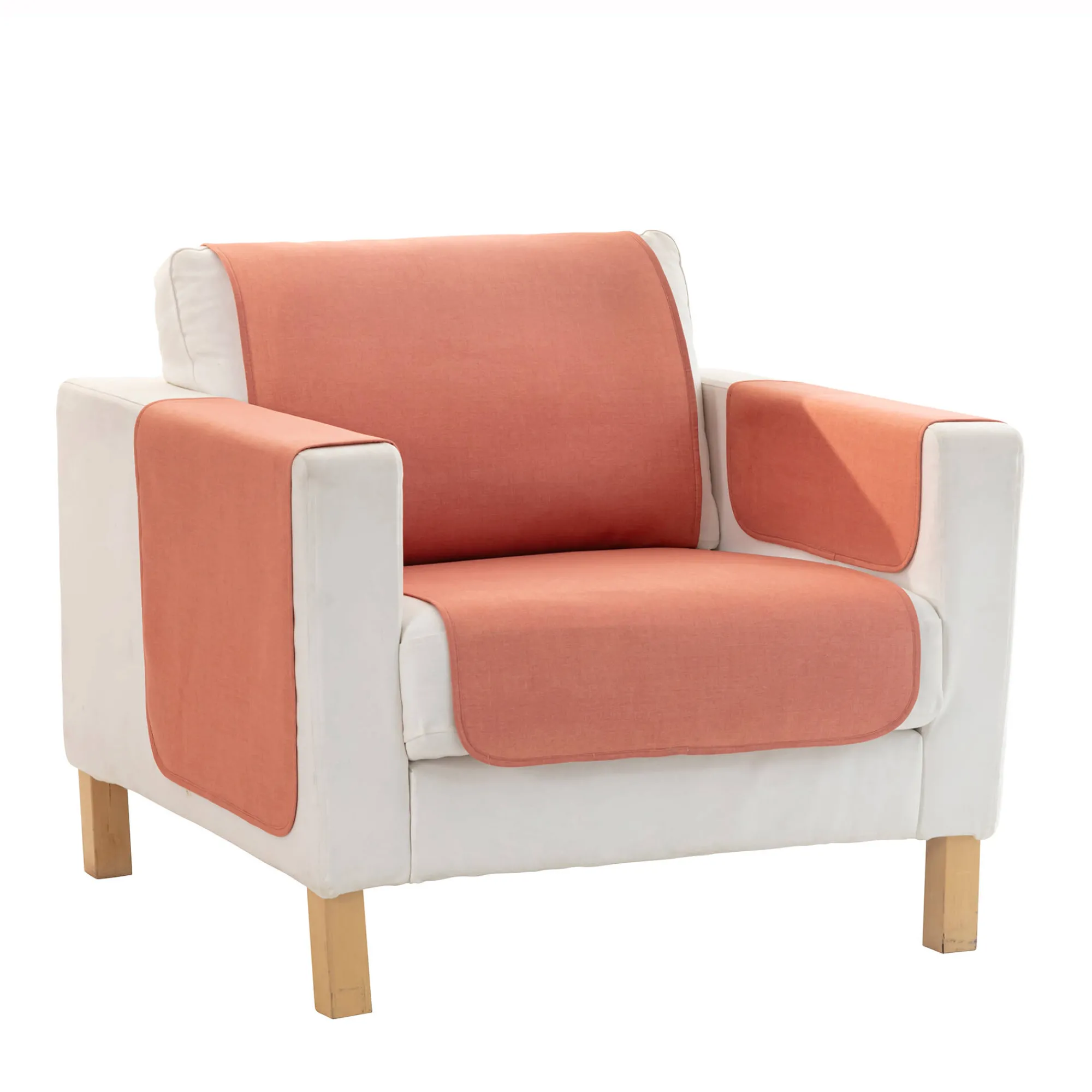 Zitbankhoes<Blancheporte Slipvrije salonbeschermer met getextureerd effect terracotta