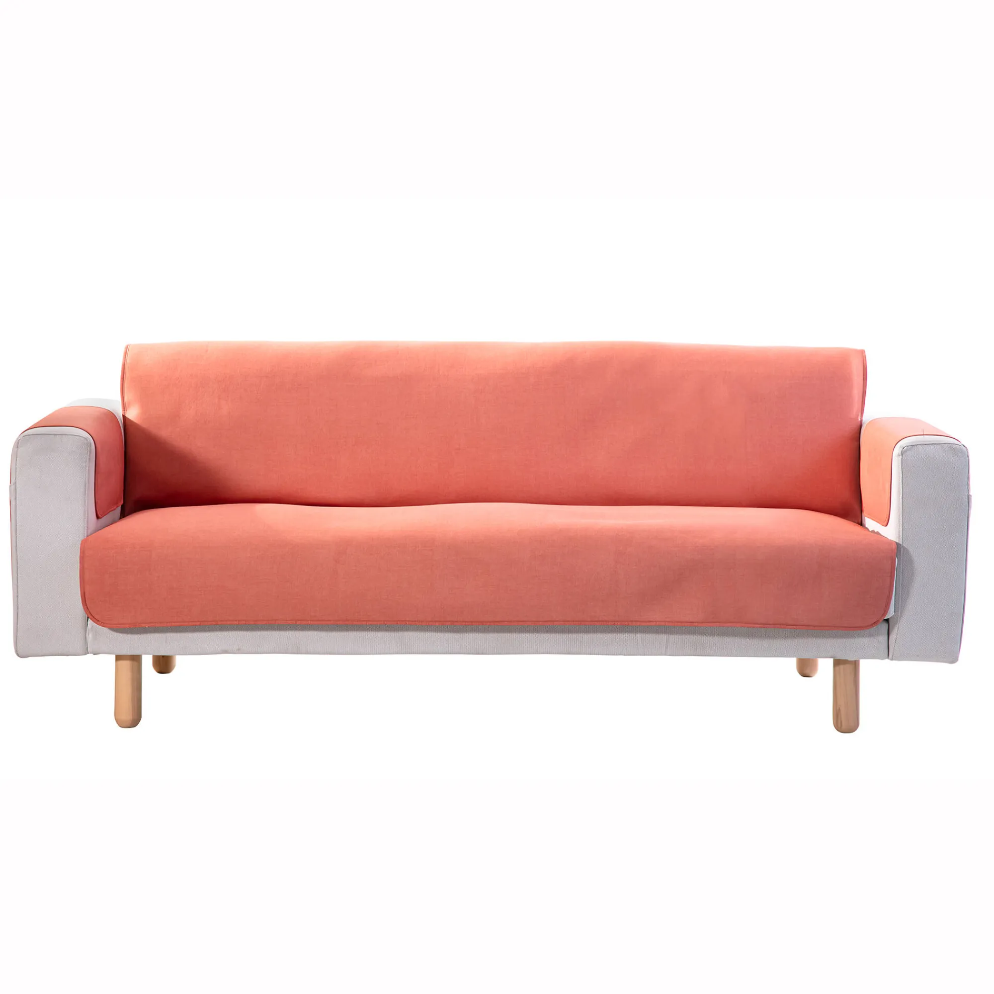 Zitbankhoes<Blancheporte Slipvrije salonbeschermer met getextureerd effect terracotta