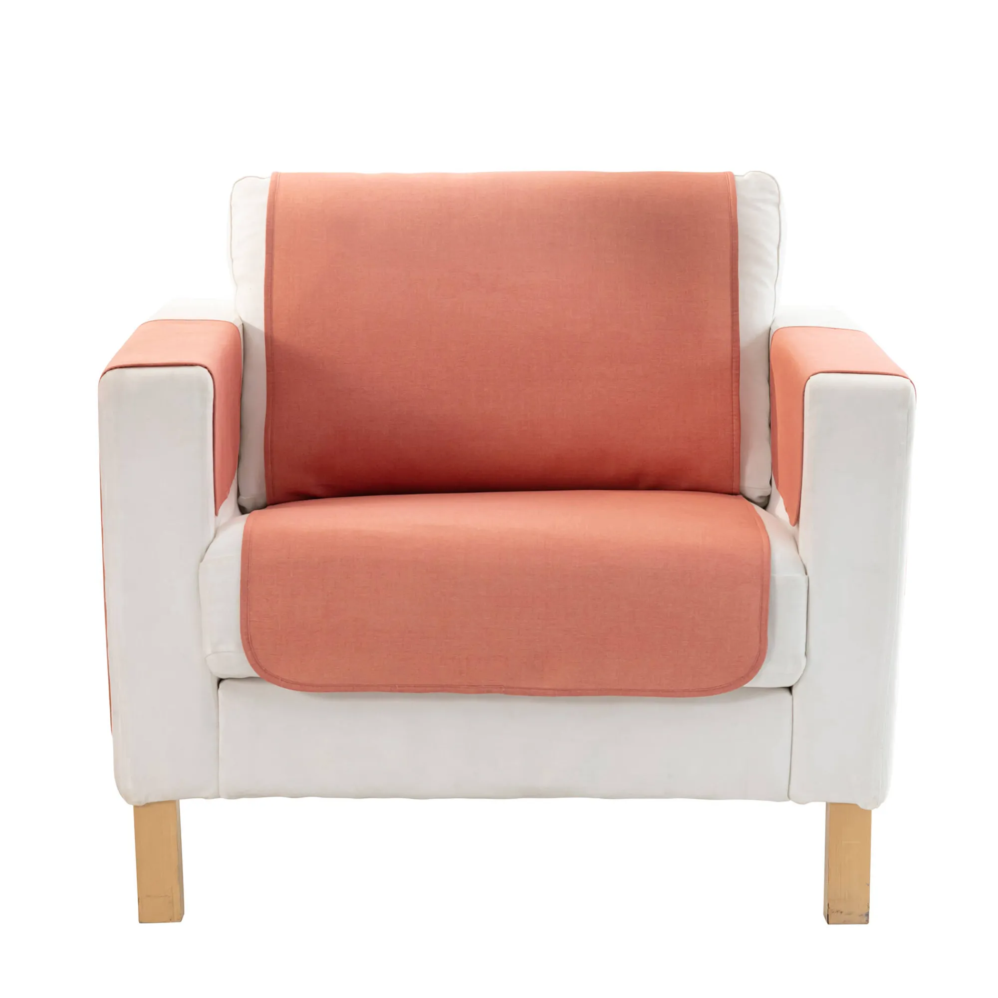 Zitbankhoes<Blancheporte Slipvrije salonbeschermer met getextureerd effect terracotta