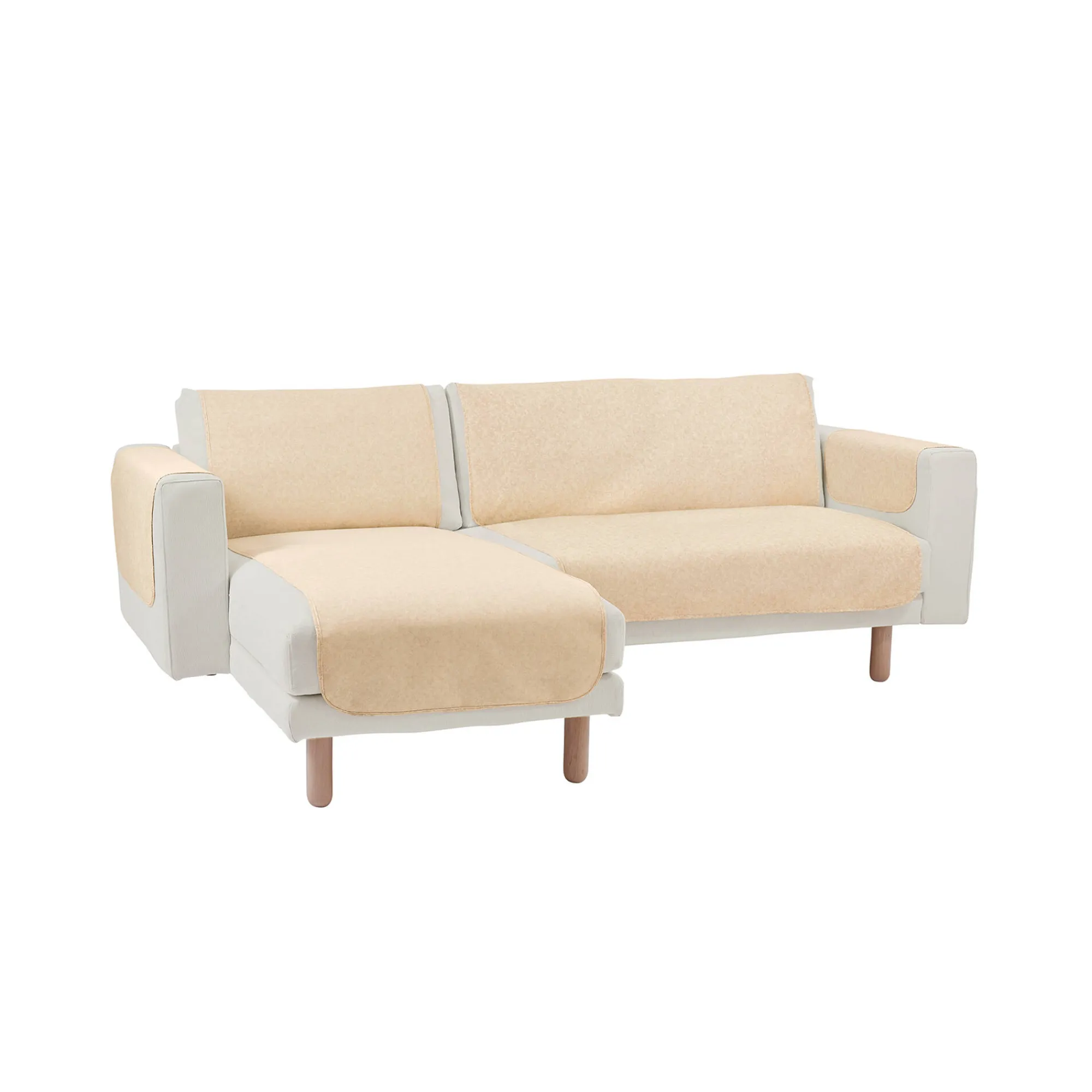 Zeildoekstof<Blancheporte Slipvrije salonbescherming, faux-uni collectie ecru