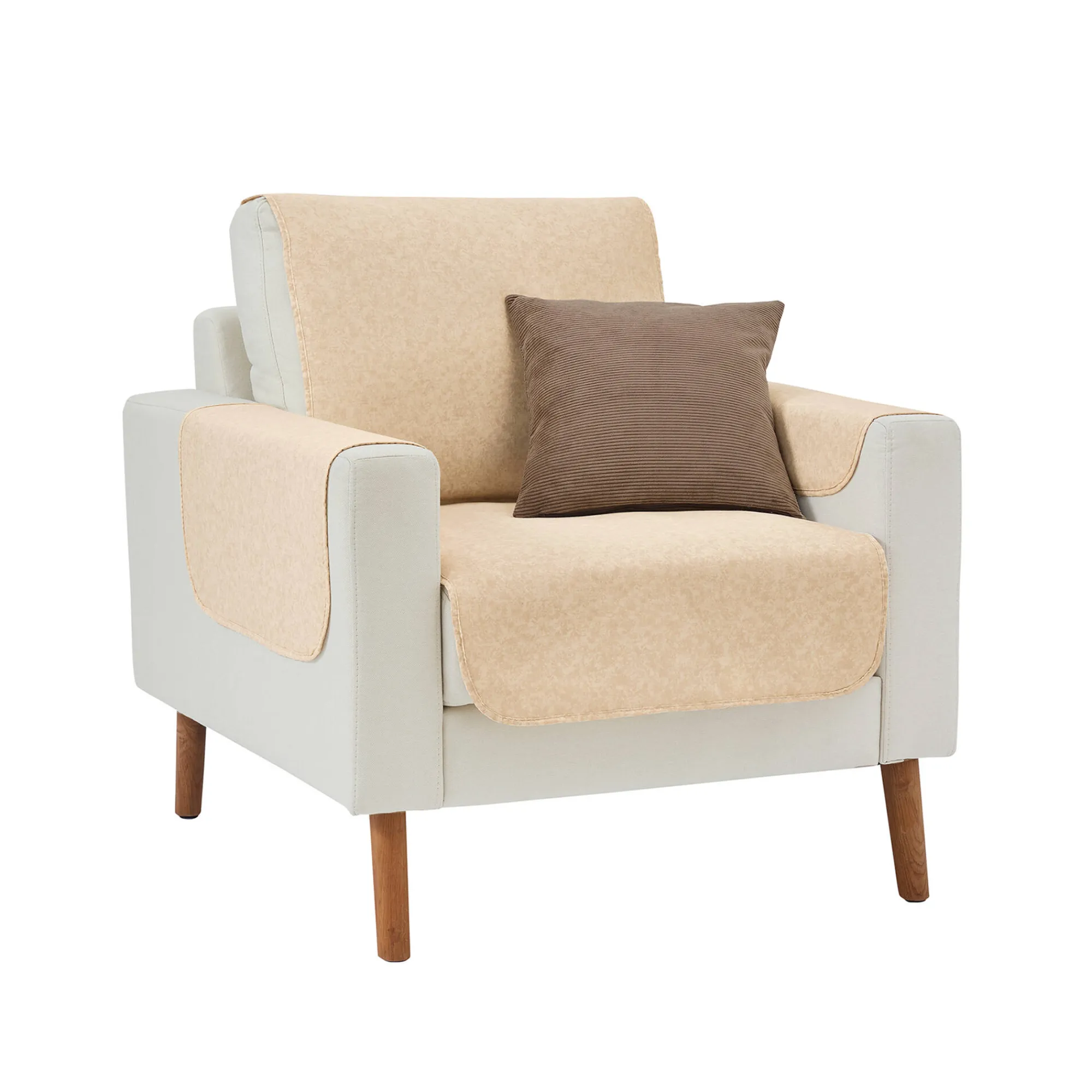 Zeildoekstof<Blancheporte Slipvrije salonbescherming, faux-uni collectie ecru
