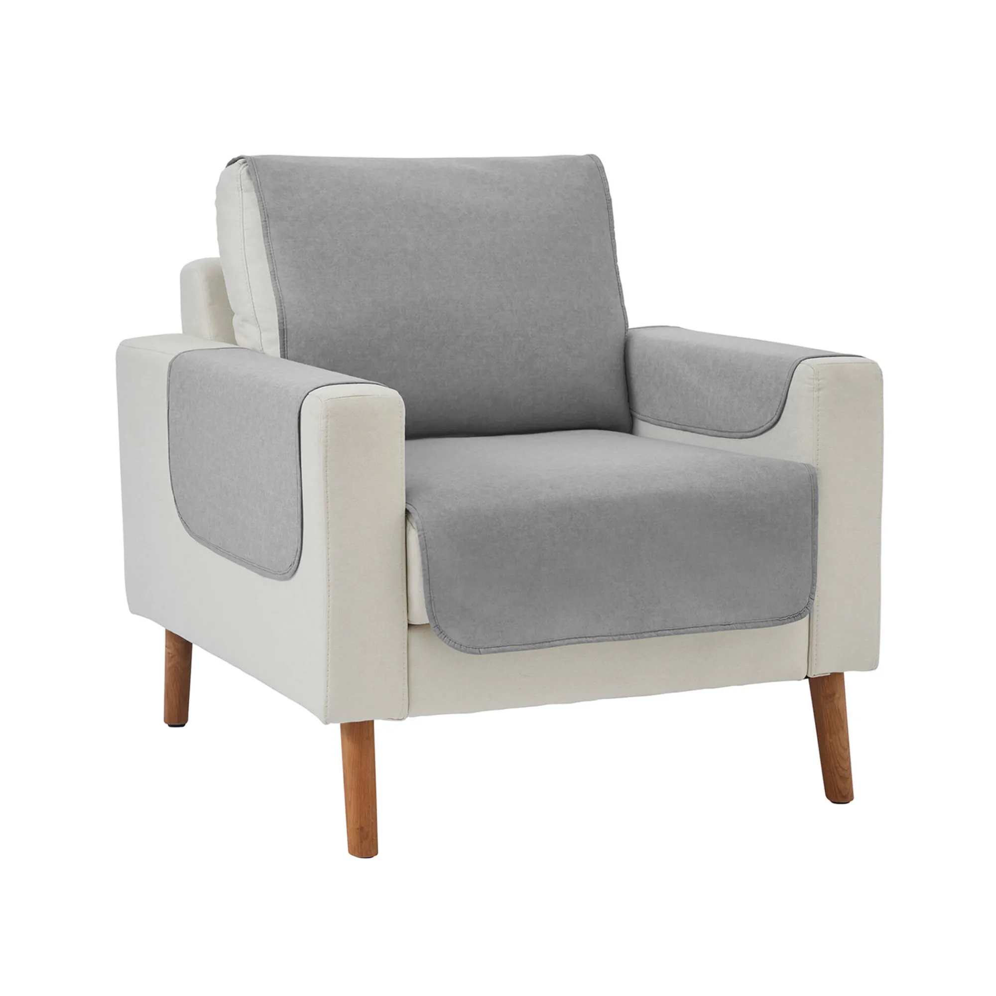 Zeildoekstof<Blancheporte Slipvrije salonbescherming, faux-uni collectie grijs