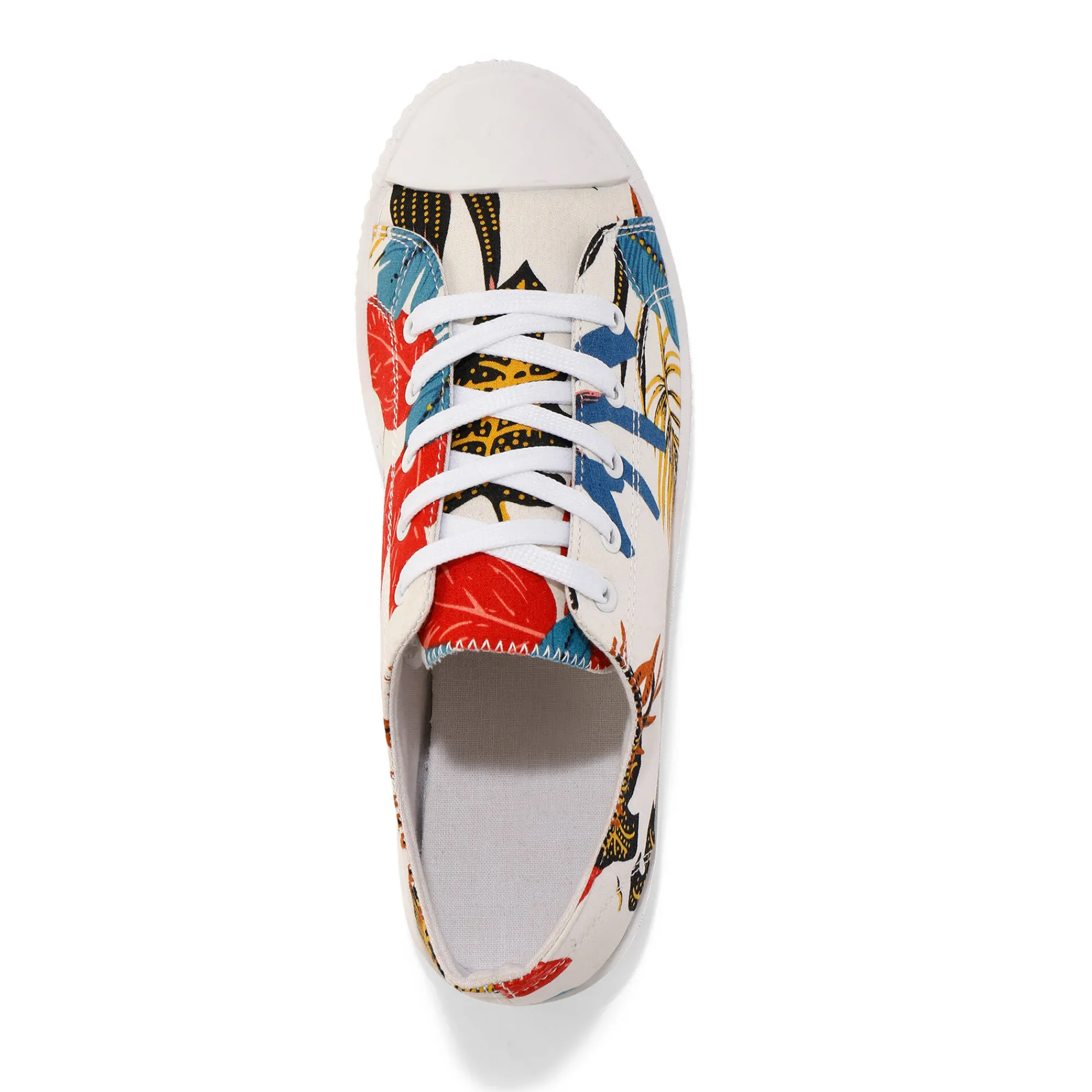 Baskets En Sneakers|Schoenen<Blancheporte Sneakers in canvas - bladerenprint veelkleurig