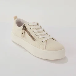 Baskets En Sneakers|Schoenen<Blancheporte Sneakers in canvas, met sleehak, rits en veters ecru