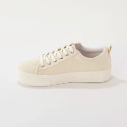 Baskets En Sneakers|Schoenen<Blancheporte Sneakers in canvas, met sleehak, rits en veters ecru
