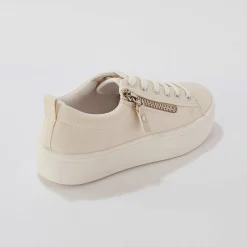 Baskets En Sneakers|Schoenen<Blancheporte Sneakers in canvas, met sleehak, rits en veters ecru