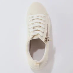 Baskets En Sneakers|Schoenen<Blancheporte Sneakers in canvas, met sleehak, rits en veters ecru
