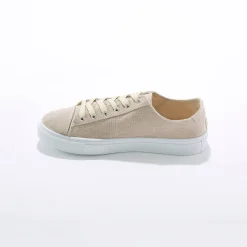 Baskets En Sneakers|Schoenen<Blancheporte Sneakers in canvas met veters en doorloopzool in platformstijl beige
