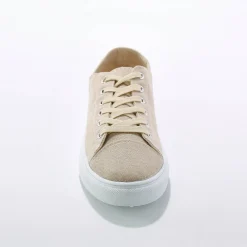 Baskets En Sneakers|Schoenen<Blancheporte Sneakers in canvas met veters en doorloopzool in platformstijl beige
